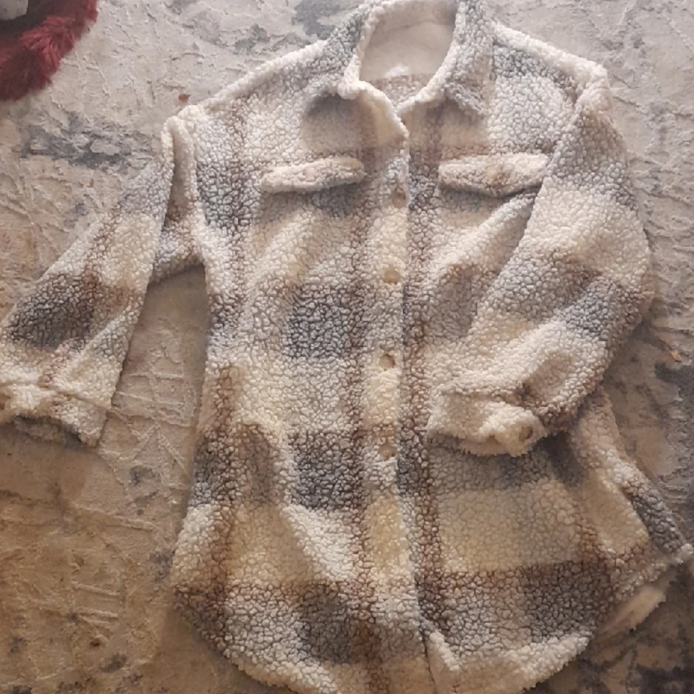 Cream and Brown Teddy Jacket - Picture 1 of 4